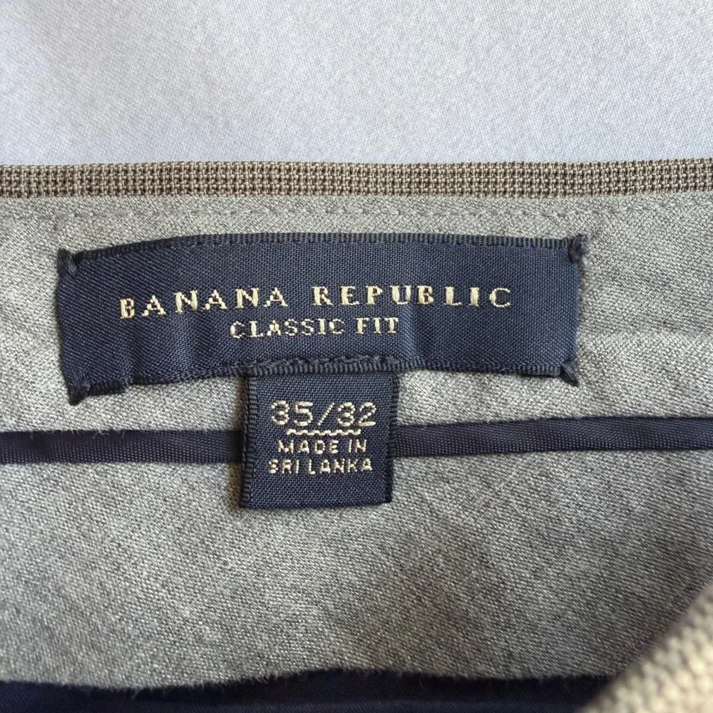 Banana Republic Classic Fit Wool Blend Dress Pants Taupe Brown Mens 35x32 Formal